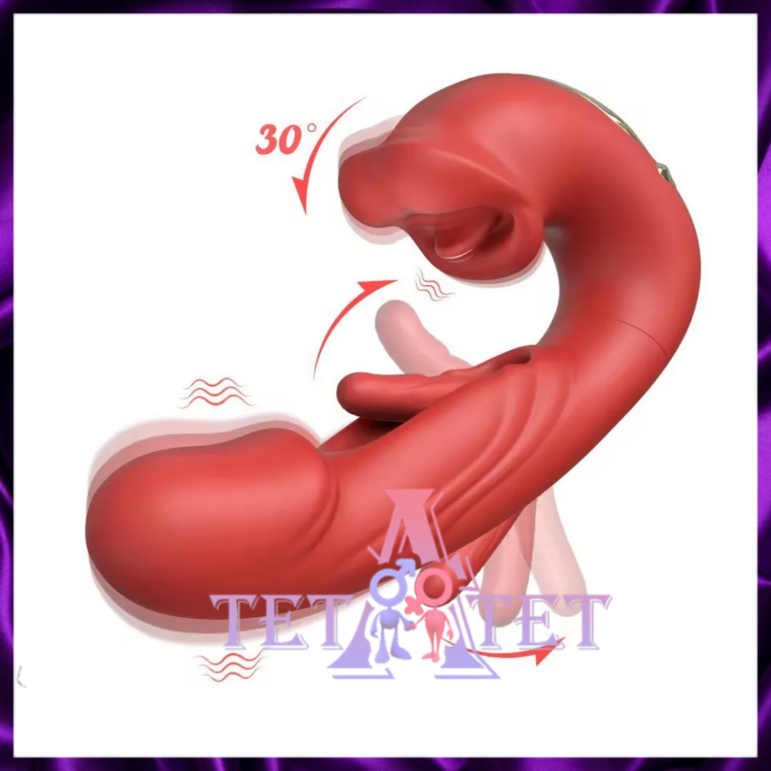 Вибратор 3в1 Pretty Love Night Lover 19 режимов красный